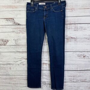 Express X2 Ultra Low Rise Skinny Leg Jeans Dark Wash Women's Size‎ 4 tall denim